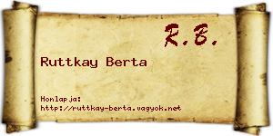 Ruttkay Berta névjegykártya